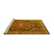 Sideview of Machine Washable Persian Yellow Traditional Rug, wshtr4045yw