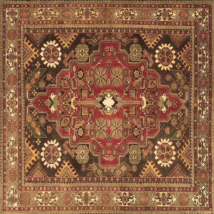 Square Persian Brown Traditional Rug, tr4045brn