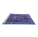 Sideview of Machine Washable Persian Blue Traditional Rug, wshtr4045blu