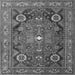 Round Machine Washable Persian Gray Traditional Rug, wshtr4045gry