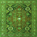 Round Machine Washable Persian Green Traditional Area Rugs, wshtr4045grn