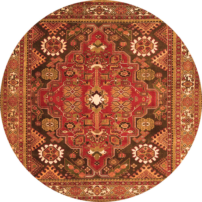 Machine Washable Persian Orange Traditional Area Rugs, wshtr4045org