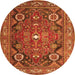 Machine Washable Persian Orange Traditional Area Rugs, wshtr4045org