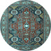 Round Persian Light Blue Traditional Rug, tr4045lblu