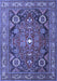 Machine Washable Persian Blue Traditional Rug, wshtr4045blu