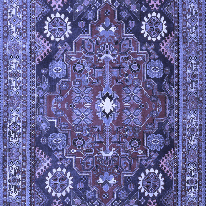 Machine Washable Persian Blue Traditional Rug, wshtr4045blu
