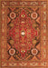 Serging Thickness of Machine Washable Persian Orange Traditional Area Rugs, wshtr4045org