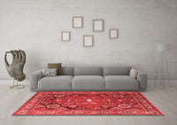 Machine Washable Persian Red Traditional Rug, wshtr4045red