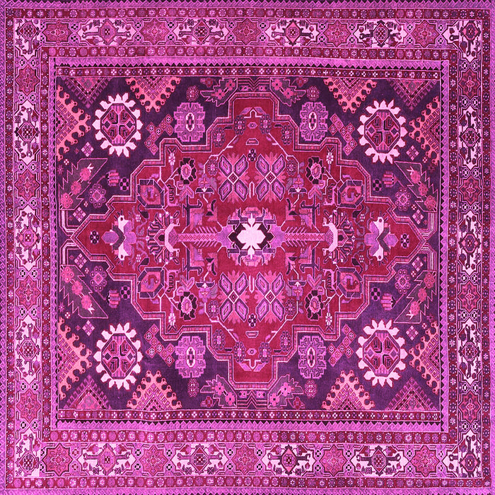 Square Machine Washable Persian Pink Traditional Rug, wshtr4045pnk