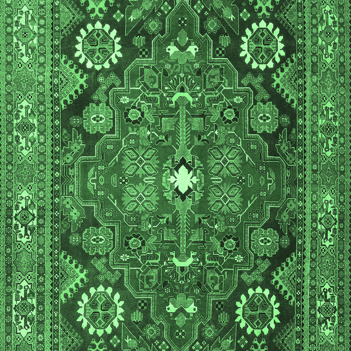 Machine Washable Persian Emerald Green Traditional Area Rugs, wshtr4045emgrn