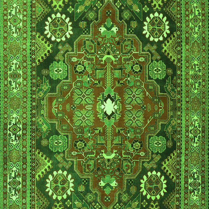 Serging Thickness of Machine Washable Persian Green Traditional Area Rugs, wshtr4045grn