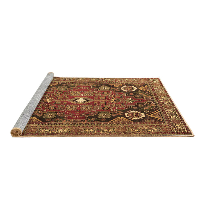 Sideview of Machine Washable Persian Brown Traditional Rug, wshtr4045brn