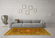 Machine Washable Persian Yellow Traditional Rug in a Living Room, wshtr4045yw