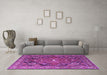 Machine Washable Persian Purple Traditional Area Rugs in a Living Room, wshtr4045pur