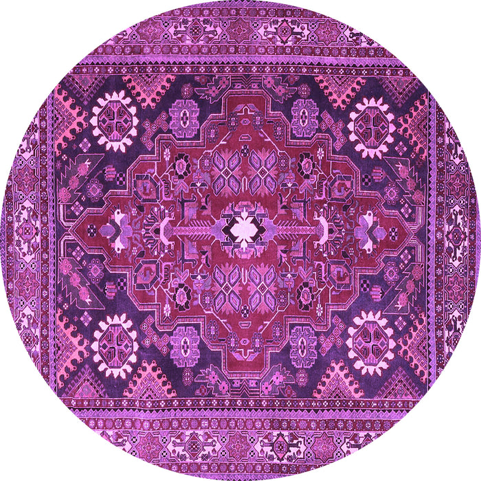 Round Persian Purple Traditional Rug, tr4045pur