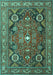 Machine Washable Persian Turquoise Traditional Area Rugs, wshtr4045turq