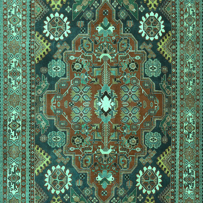 Machine Washable Persian Turquoise Traditional Area Rugs, wshtr4045turq