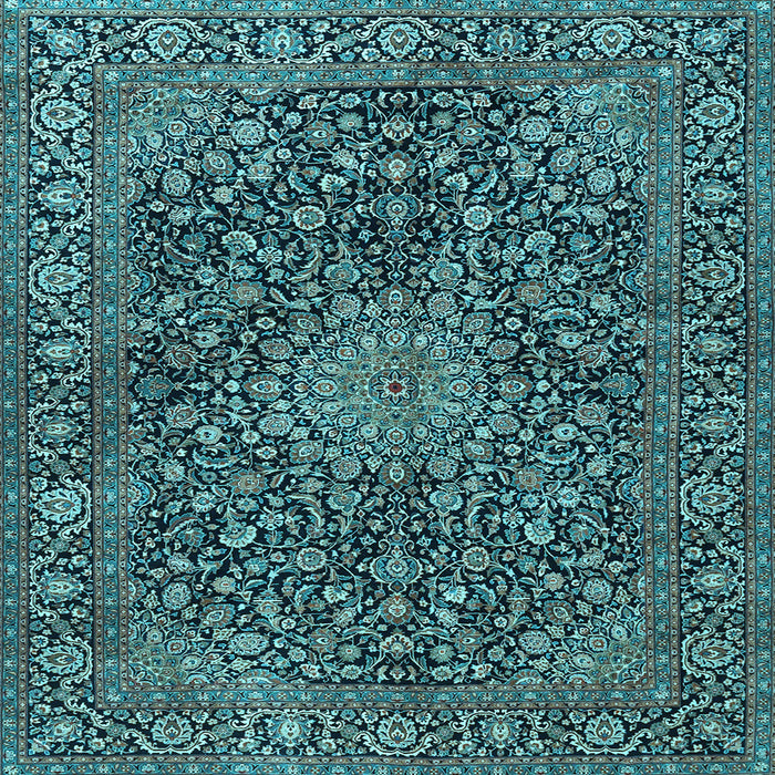 Square Machine Washable Persian Light Blue Traditional Rug, wshtr4046lblu