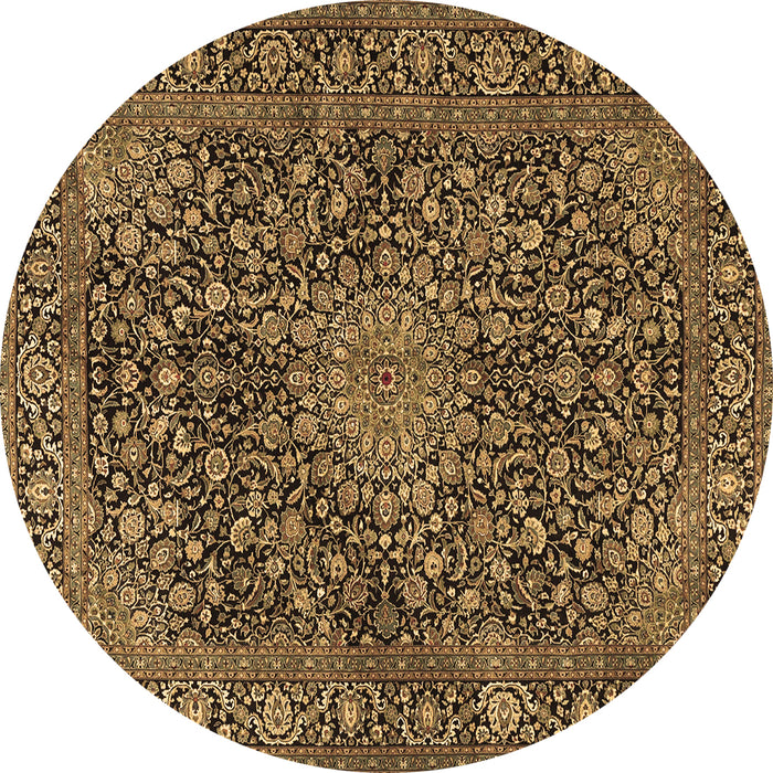Round Persian Brown Traditional Rug, tr4046brn
