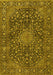 Machine Washable Persian Yellow Traditional Rug, wshtr4046yw