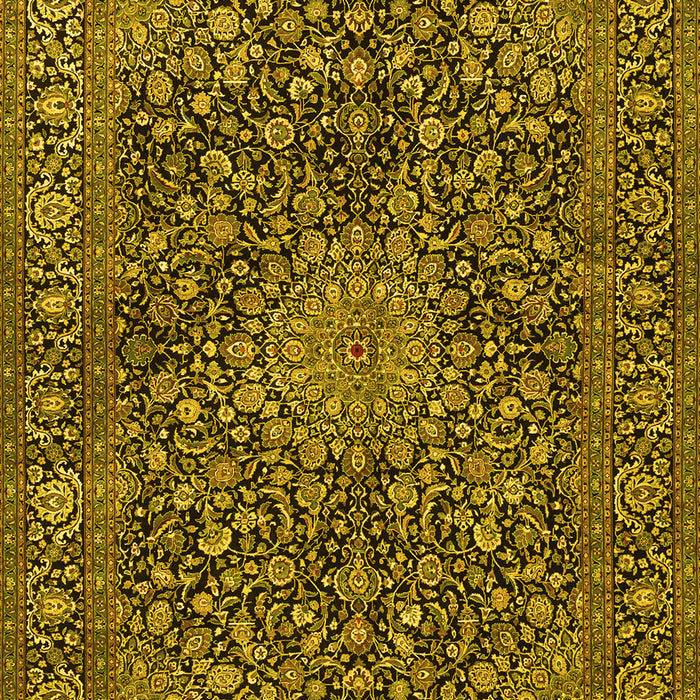 Machine Washable Persian Yellow Traditional Rug, wshtr4046yw