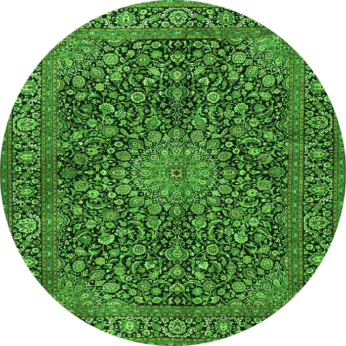 Square Persian Green Traditional Rug, tr4046grn