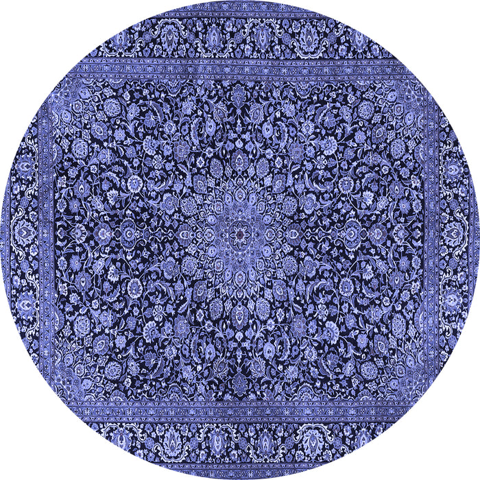 Round Persian Blue Traditional Rug, tr4046blu
