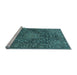 Sideview of Machine Washable Persian Light Blue Traditional Rug, wshtr4046lblu