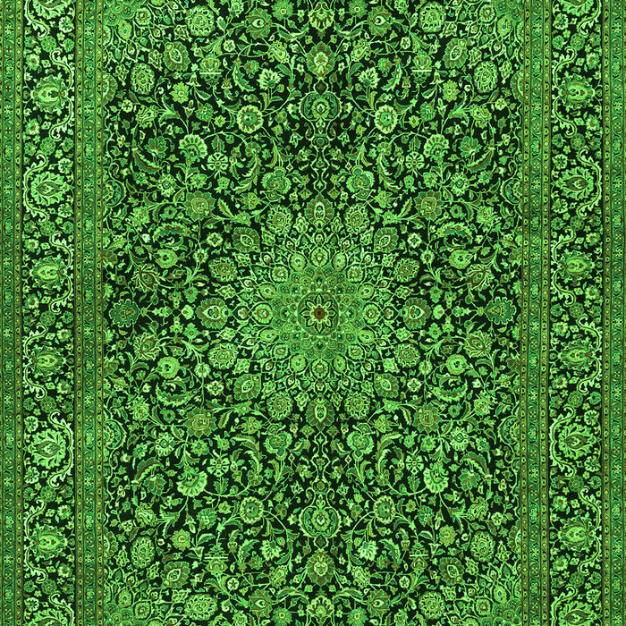 Serging Thickness of Machine Washable Persian Green Traditional Area Rugs, wshtr4046grn