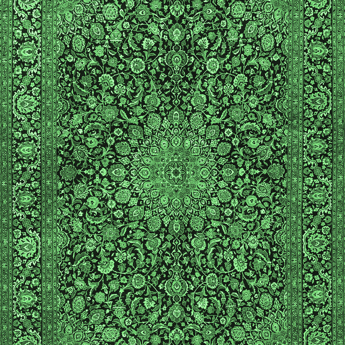 Machine Washable Persian Emerald Green Traditional Area Rugs, wshtr4046emgrn