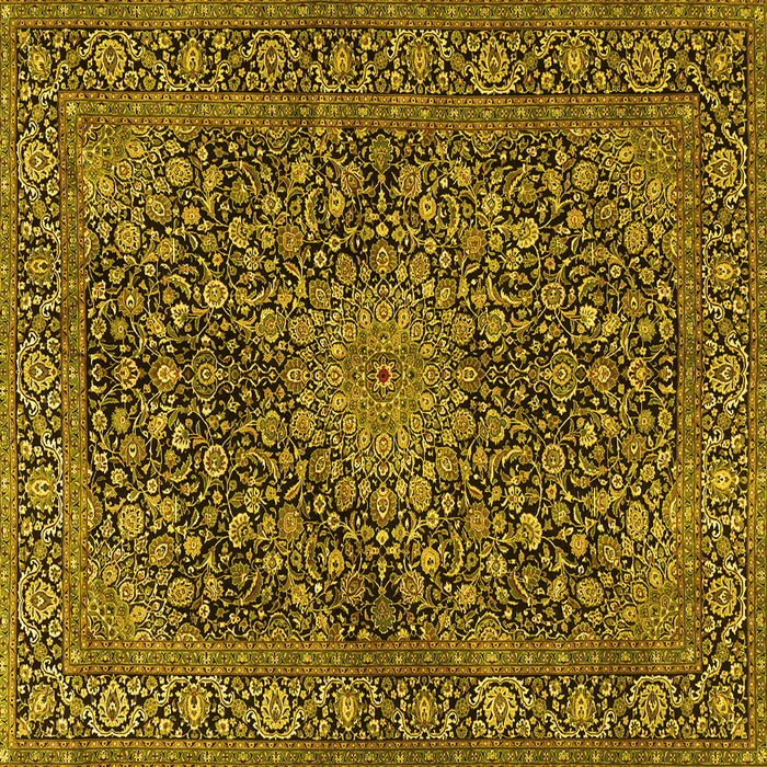 Square Persian Yellow Traditional Rug, tr4046yw
