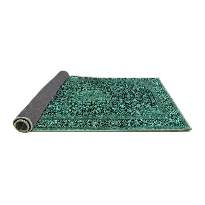 Sideview of Persian Turquoise Traditional Rug, tr4046turq