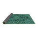 Sideview of Persian Turquoise Traditional Rug, tr4046turq