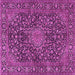 Square Machine Washable Persian Pink Traditional Rug, wshtr4046pnk