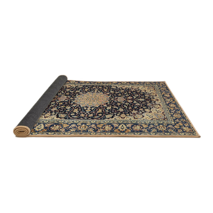 Sideview of Traditional Taupe Brown Medallion Rug, tr4047