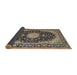 Sideview of Traditional Taupe Brown Medallion Rug, tr4047