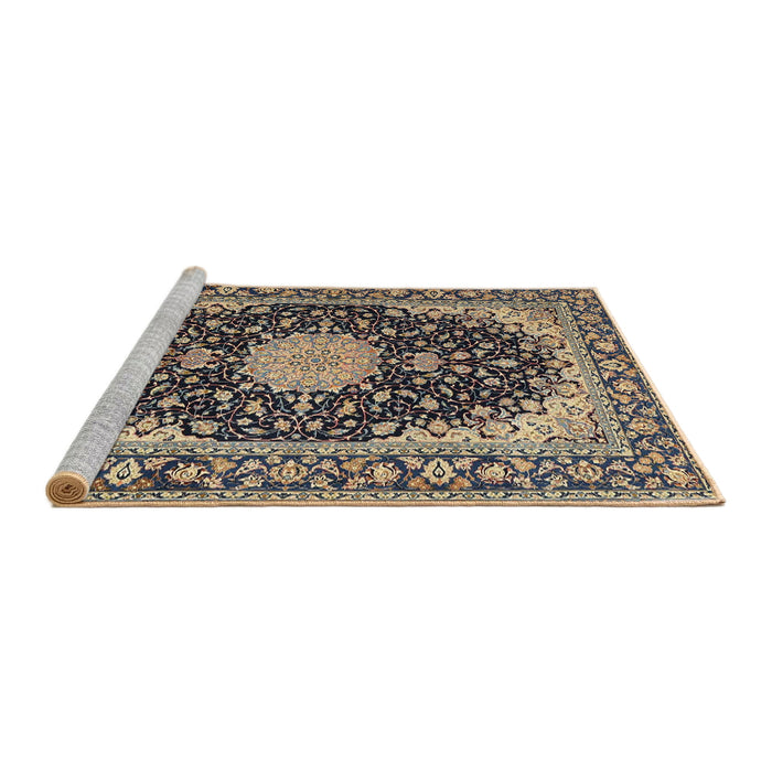 Sideview of Machine Washable Traditional Taupe Brown Rug, wshtr4047