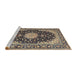 Sideview of Machine Washable Traditional Taupe Brown Rug, wshtr4047