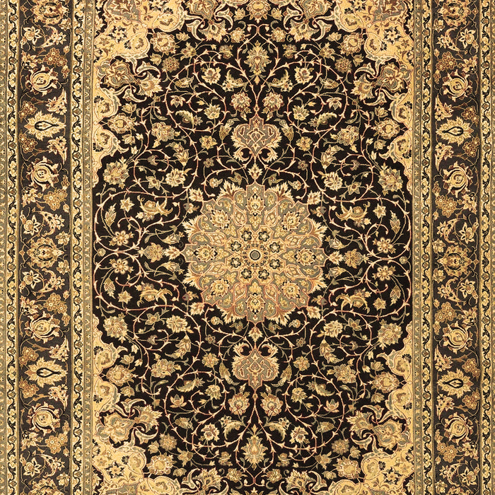 Machine Washable Medallion Brown Traditional Rug, wshtr4047brn