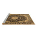 Sideview of Machine Washable Medallion Brown Traditional Rug, wshtr4047brn