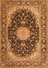 Serging Thickness of Machine Washable Medallion Orange Traditional Area Rugs, wshtr4047org