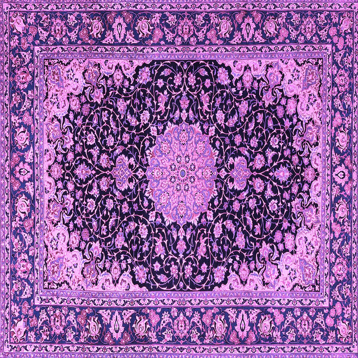 Square Medallion Purple Traditional Rug, tr4047pur