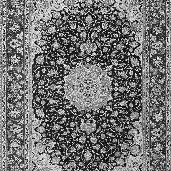 Serging Thickness of Machine Washable Medallion Gray Traditional Rug, wshtr4047gry