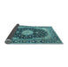 Sideview of Medallion Light Blue Traditional Rug, tr4047lblu