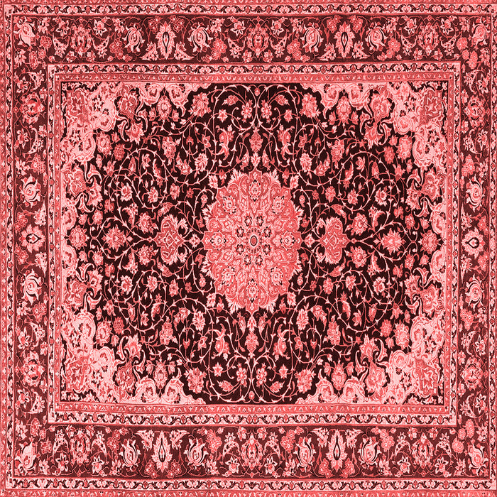 Machine Washable Medallion Red Traditional Rug, wshtr4047red