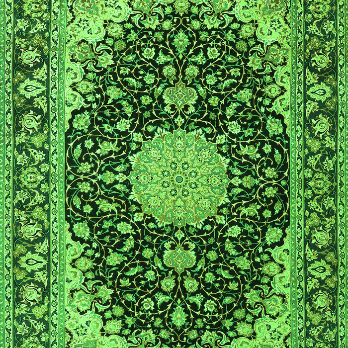 Serging Thickness of Machine Washable Medallion Green Traditional Area Rugs, wshtr4047grn