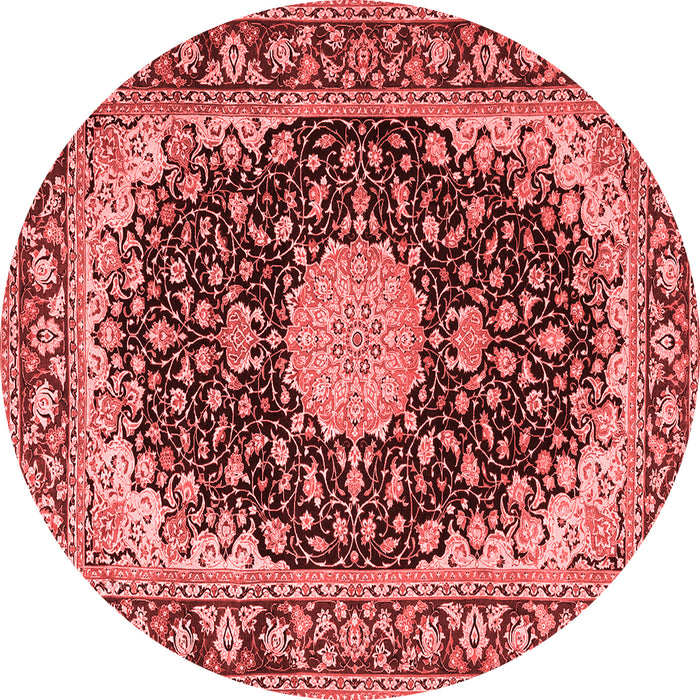 Machine Washable Medallion Red Traditional Rug, wshtr4047red