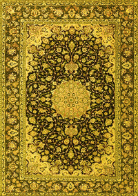 Medallion Yellow Traditional Rug, tr4047yw