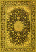 Medallion Yellow Traditional Rug, tr4047yw