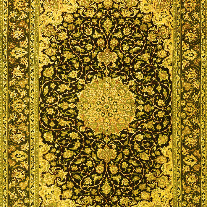 Medallion Yellow Traditional Rug, tr4047yw